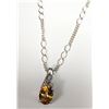 Image 2 : SILVER CITRINE AND DIAMOND WITH CHAIN   NECKLACE