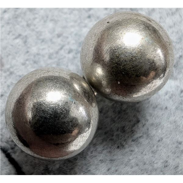 SILVER BALL  EARRINGS