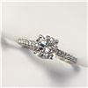 Image 2 : 10K WHITE GOLD 2.23G WHITE MOISSANITE (1.4CT) MOISSANITE(0.3CT)  RING (~SIZE 5.75)