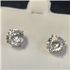 Image 2 : 14K WHITE GOLD 1.22G LASER CUT WHITE MOISSANITE (2.4CT)  EARRINGS