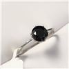 Image 2 : 14K WHITE GOLD 1.77G NATURAL BLACK DIAMOND(1CT)  RING (~SIZE 6)