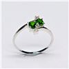 Image 1 : SILVER CHROME TOURMALINE(0.75CT) RHODIUM PLATED  RING (~SIZE 9) (~WEIGHT 2.18G)