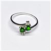Image 2 : SILVER CHROME TOURMALINE(0.75CT) RHODIUM PLATED  RING (~SIZE 9) (~WEIGHT 2.18G)