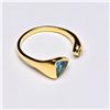 Image 2 : GOLD PLATED SILVER LONDON BLUE TOPAZ(1.1CT) GOLD RHODIUM PLATED RING  (~WEIGHT 3.35G)