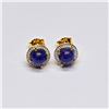 Image 1 : SILVER TANZANITE(1.8CT) RHODIUM PLATED EARRINGS (~WEIGHT 3.59G)