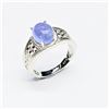Image 1 : SILVER TANZANITE(2.25CT) RHODIUM PLATED RING (~SIZE 7) (~WEIGHT 4.42G)
