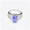 Image 2 : SILVER TANZANITE(2.25CT) RHODIUM PLATED RING (~SIZE 7) (~WEIGHT 4.42G)