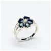 Image 1 : SILVER BLUE SAPPHIRE (2.7CT) RHODIUM PLATED RING (~SIZE 7) (~WEIGHT 3.05G)