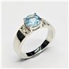 Image 1 : SILVER BLUE TOPAZ WHITE TOPAZ(1.35CT) RHODIUM PLATED RING (~SIZE 7) (~WEIGHT 3.54G)