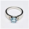 Image 2 : SILVER BLUE TOPAZ WHITE TOPAZ(1.35CT) RHODIUM PLATED RING (~SIZE 7) (~WEIGHT 3.54G)