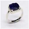 Image 1 : SILVER BLUE SAPPHIRE WHITE TOPAZ(3.6CT) RHODIUM PLATED RING (~SIZE 7) (~WEIGHT 4.01G)