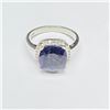 Image 2 : SILVER BLUE SAPPHIRE WHITE TOPAZ(3.6CT) RHODIUM PLATED RING (~SIZE 7) (~WEIGHT 4.01G)