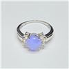 Image 2 : SILVER TANZANITE CZ(2.45CT) ROSE GOLD PLATED RING (~SIZE 7) (~WEIGHT 2.63G)