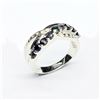 Image 1 : SILVER BLUE SAPPHIRE WHITE TOPAZ(2.9CT) RHODIUM PLATED RING (~SIZE 7) (~WEIGHT 4.33G)