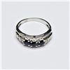 Image 2 : SILVER BLUE SAPPHIRE WHITE TOPAZ(0.45CT) RHODIUM PLATED RING (~SIZE 7) (~WEIGHT 2.64G)