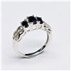 Image 1 : SILVER BLUE SAPPHIRE WHITE TOPAZ(1.35CT) RHODIUM PLATED RING (~SIZE 7) (~WEIGHT 3.26G)