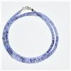 Image 2 : SILVER TANZANITE(32.5CT) BEADED NECKLACE (~LENGTH 16INCHES) (~WEIGHT 7.43G)