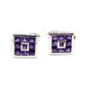 Image 1 : SILVER AMETHYST(2.4CT) RHODIUM PLATED EARRINGS (~WEIGHT 7.99G)