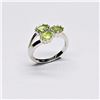 Image 1 : SILVER PERIDOT(1.2CT) RHODIUM PLATED RING (~SIZE 7)(RING IS RESIZABLE FOR $40) (~WEIGHT 3.32G)