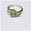 Image 2 : SILVER PERIDOT(1.2CT) RHODIUM PLATED RING (~SIZE 7)(RING IS RESIZABLE FOR $40) (~WEIGHT 3.32G)