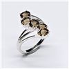 Image 1 : SILVER SMOKEY QUARTZ(0.55CT) RHODIUM PLATED RING (~SIZE 8) (~WEIGHT 3.8G)