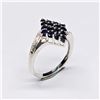 Image 1 : SILVER BLUE SAPPHIRE(0.9CT) RHODIUM PLATED RING (~SIZE 7) (~WEIGHT 3.17G)