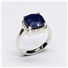 Image 1 : SILVER BLUE SAPPHIRE WHITE TOPAZ(3.6CT) RHODIUM PLATED RING (~SIZE 7) (~WEIGHT 4.12G)