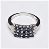 Image 2 : SILVER BLUE SAPPHIRE WHITE TOPAZ(1.35CT) RHODIUM PLATED RING (~SIZE 7) (~WEIGHT 3.4G)