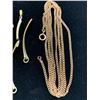 Image 8 : LOT OF 4 CHAINS, WATCH PIECES & FEATHER PENDANT