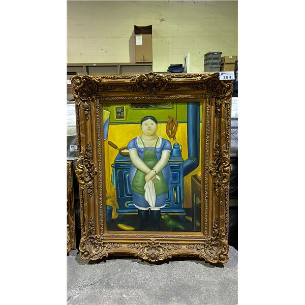 LARGE FRAMED OIL PAINTING APPROX 55.5X 45.5" WITH COA