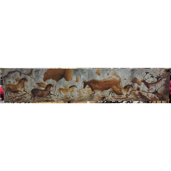 LARGE ARTIST SIGNED OIL PAINTING APPROX 120X24.5"