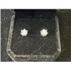 Image 1 : 625S 1.0 CARAT EACH, ROUND BRILLIANT CUT LAB-CREATED WHITE SAPPHIRE EARRINGS  - MOUNTED IN 625