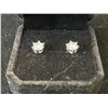 Image 2 : 625S 1.0 CARAT EACH, ROUND BRILLIANT CUT LAB-CREATED WHITE SAPPHIRE EARRINGS  - MOUNTED IN 625