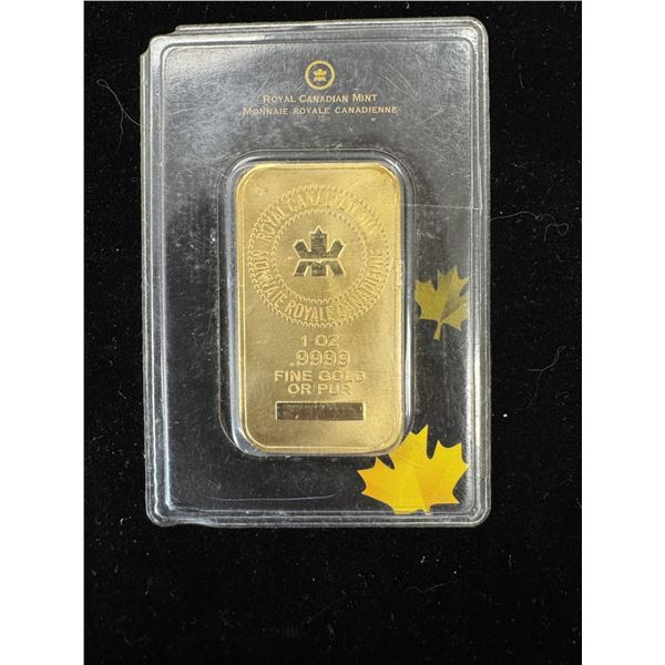 2012 ISSUE RCM .999 GOLD 1 TROY OZ BAR IN ORIGINAL ASSAY CARD ROYAL CANADIAN MINT *TAX EXEMPT*