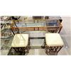 Image 2 : RATTAN HALL TABLE WITH 2 STOOLS 60" X 16" X 27"
