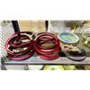 Image 2 : SHELF OF ASSORTED COLLECTIBLES INCLUDING; PLATES, HOURGLASS, MINI GONG & MORE