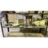 Image 1 : SHELF OF ASSORTED COLLECTIBLES INCLUDING; ELEPHANT TABLE, IRON, BOWLS & MORE