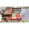 Image 2 : ANTIQUE PADDED TELEPHONE BENCH 29" X 16" X 31"