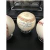 Image 4 : DON LARSEN, ENOS SLAUGHTER, JACK LEMON SIGNED HOF BASEBALLS IN DISPLAY BOX)