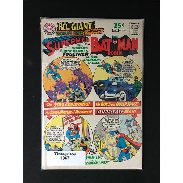DC COMICS NO.170 SUPERMAN AND BATMAN