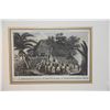 Image 2 : FRAMED HAND COLORED ENGRAVING, "AN OFFERING BEFORE CAPT. COOK IN THE SANDWICH ISLANDS"