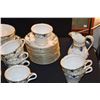 Image 2 : VINTAGE HAND PAINTED EUROPEAN PORCELAIN TABLEWARE: PLATES, SAUCERS, CUPS & SMALL PITCHER (30 PCS)