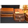 Image 2 : 2 DRAWER STORAGE BOX W/HANDLE & JEWELRY CHEST W/1 DRAWER & INLAY (2 MISSING DRAWERS) (2 PCS)