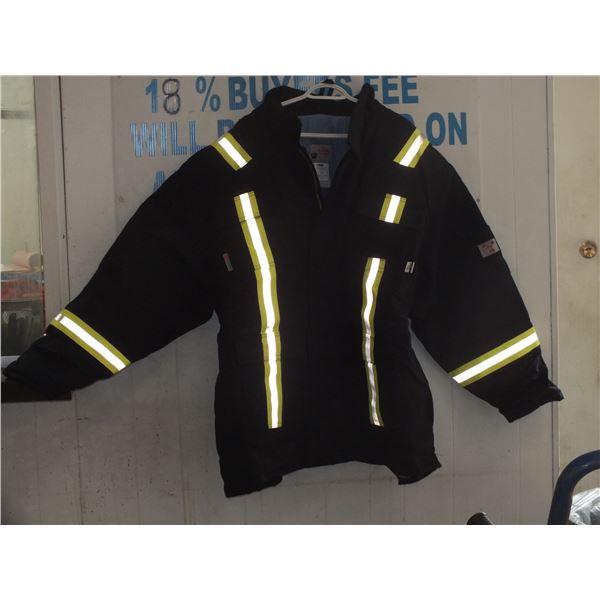 4XL Black Fire Retardant Reflective Winter Work Coat
