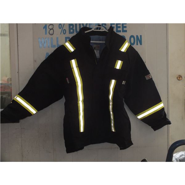 4XL Black Fire Retardant Reflective Winter Work Coat