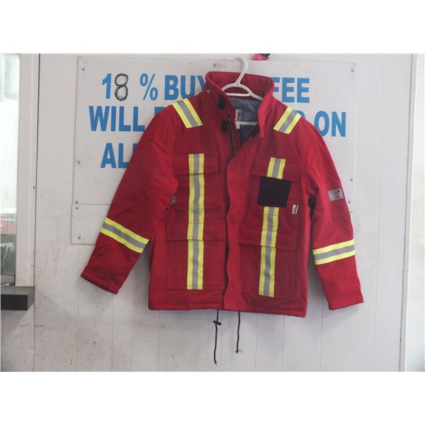 Small Red Fire Retardant Reflective Winter Work Coat