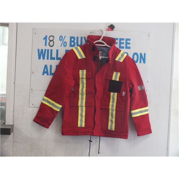 Small Red Fire Retardant Reflective Winter Work Coat
