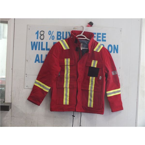 Small Red Fire Retardant Reflective Winter Work Coat