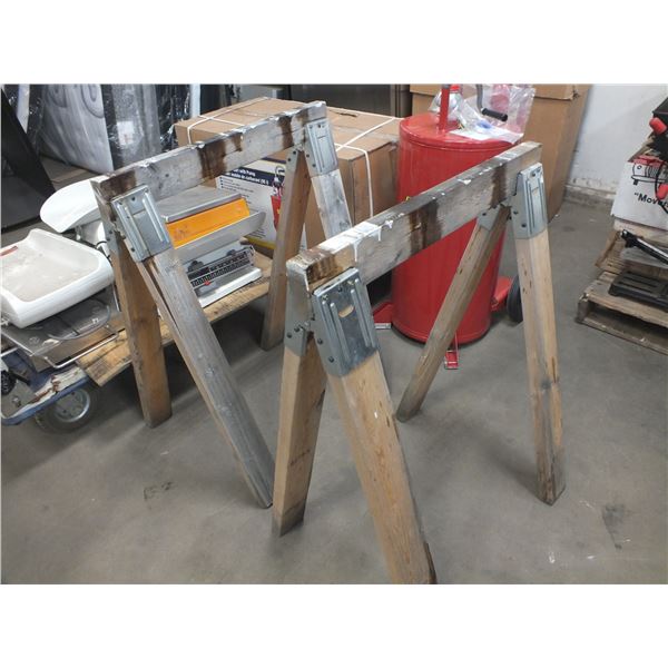 2 Wooden Saw Horses
