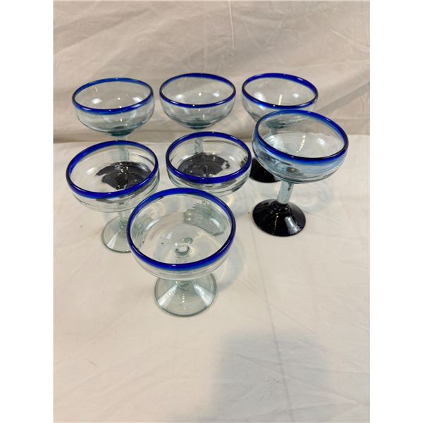 Blue Rimmed Stemware